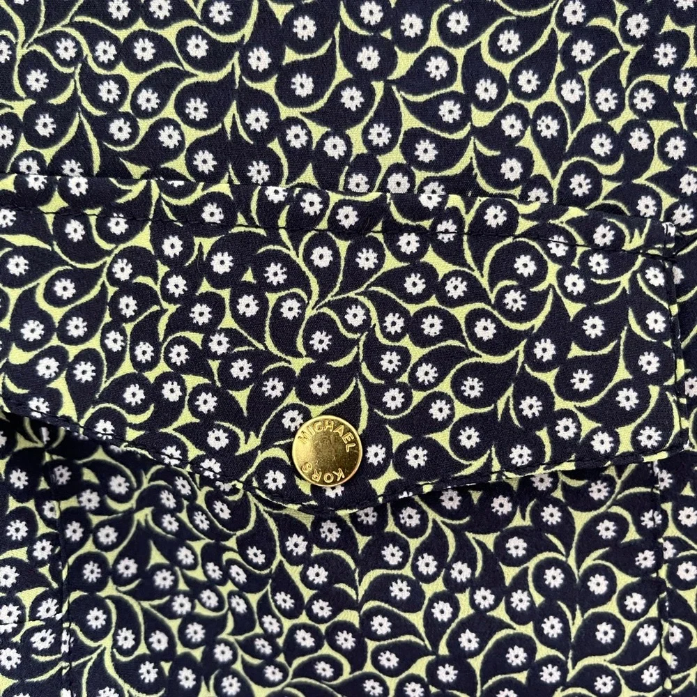 MICHAEL Michael Kors Women's Petite Printed Floral Front-Zip Shirt/Top US LP - Picture 9 of 17